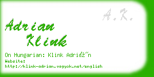 adrian klink business card